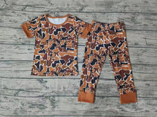 Load image into Gallery viewer, Baby Boys Light Brown Camo Shirt Pants Bamboo Pajamas Clothes Sets