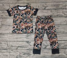 Load image into Gallery viewer, Baby Boys Brown Camo Shirt Pants Bamboo Pajamas Clothes Sets