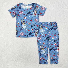 Load image into Gallery viewer, Baby Boys Valentines Hearts Dogs Top Pants Pajamas Clothes Sets