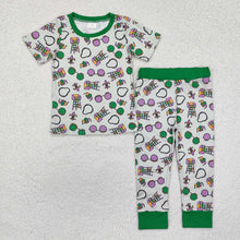 Load image into Gallery viewer, Baby Boys Green Mardi Gras Top Pants Pajamas Clothes Sets