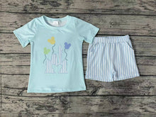 Load image into Gallery viewer, Baby Boys Blue Castle Shirt Top Shorts Summer Clothes Sets