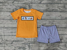 Load image into Gallery viewer, Baby Boys Orange Fish Shirt Checkered Shorts Clothes Sets