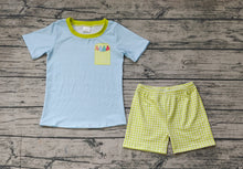 Load image into Gallery viewer, Baby Boys Blue Stripes Back To School Pencil Shirt Shorts Clothes Sets