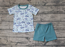 Load image into Gallery viewer, Baby Boys Fishing Stripes Shirt Top Blue Shorts Clothes Sets