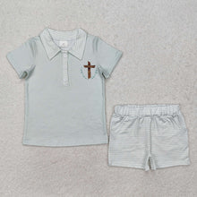 Load image into Gallery viewer, Baby Boys Easter Cross Tee Shorts Clothes Sets
