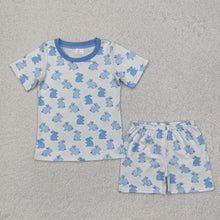 Load image into Gallery viewer, Baby Boys Easter Blue Rabbits Shirt Shorts Pajamas Clothes Sets