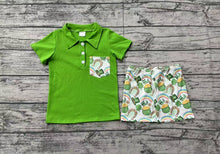 Load image into Gallery viewer, Baby Boys St Patrick Day Qautrefoil Shirts Shorts Clothes Sets