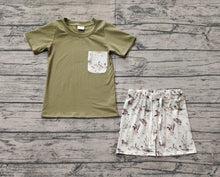Load image into Gallery viewer, Baby Boys Green Hunting Top Ducks Mallard Shorts Clothes Sets