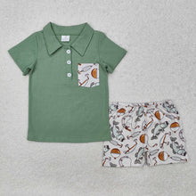 Load image into Gallery viewer, Baby Boys Green Pocket Shirts Fishing Shorts Clothes Sets