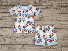 Load image into Gallery viewer, Baby Boys Blue Shirts Cartoon Dogs Shorts Pajamas Clothes Sets
