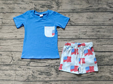 Load image into Gallery viewer, Baby Boys 4th of July Flags Pocket Shirts Shorts Clothes Sets
