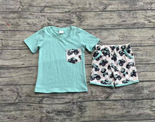 Load image into Gallery viewer, Baby Boys Light Green Pocket Top Khaki Trucks Shorts Clothes Sets