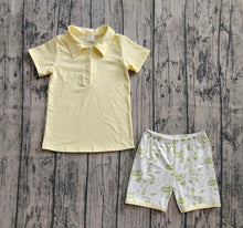 Load image into Gallery viewer, Baby Boys Yellow Button Pullovers Top Golf Short Clothes Set