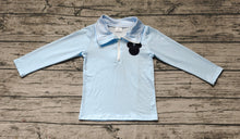 Load image into Gallery viewer, Baby Boys Blue Cartoon Mouse Zip Long Sleeve Tee Shirts Tops