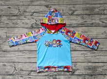 Load image into Gallery viewer, Baby Boys Hooded Dogs Blue Long Sleeve Tops