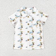 Load image into Gallery viewer, Baby Boys Duck Buttons Short Sleeve Tee Shirts Tops