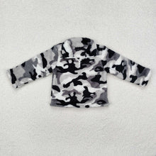 Load image into Gallery viewer, Baby Boys Grey Fall Camo Zip Pullovers Tee Tops
