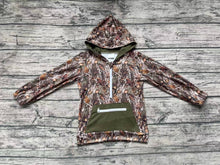 Load image into Gallery viewer, Baby Boys Green Camo Hooded Zip Fall Pullovers Tops