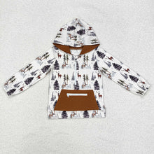 Load image into Gallery viewer, Baby Boys Fall Deer Trees Hooded Long Sleeve Tops