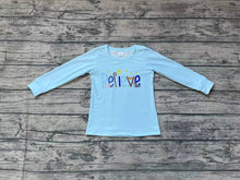 Load image into Gallery viewer, Baby Boys Christmas Believe Long Sleeve Tee Shirts Tops