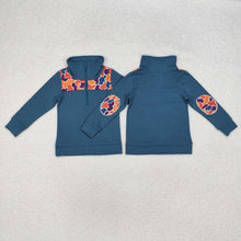 Load image into Gallery viewer, Baby Boys Orange Navy Camo Zip Pullovers Tops