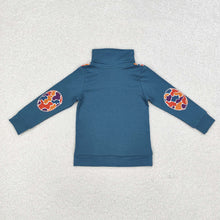 Load image into Gallery viewer, Baby Boys Orange Navy Camo Zip Pullovers Tops