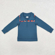 Load image into Gallery viewer, Baby Boys Orange Navy Camo Zip Pullovers Tops