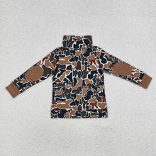 Load image into Gallery viewer, Baby Boys Fall Camo Brown Long Sleeve Zip Pullovers Tops