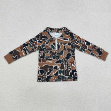 Load image into Gallery viewer, Baby Boys Fall Camo Brown Long Sleeve Zip Pullovers Tops