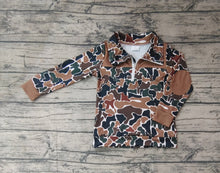 Load image into Gallery viewer, Baby Boys Fall Camo Brown Long Sleeve Zip Pullovers Tops