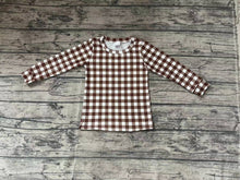Load image into Gallery viewer, Baby Boys Brown Checkered Long Sleeve Tee Shirts Tops