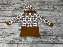 Load image into Gallery viewer, Baby Boys Brown Aztec Fall Hooded Pullovers Tops