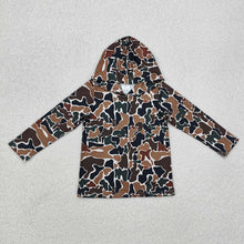 Load image into Gallery viewer, Baby Boys Dark Brown Camo Long Sleeve Hooded Tops