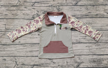 Load image into Gallery viewer, Baby Boys Green Camo Zip Duck Hunting Pullovers Tops