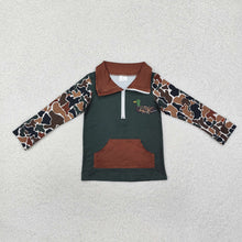 Load image into Gallery viewer, Baby Boys Dark Green Camo Zip Duck Hunting Pullovers Tops
