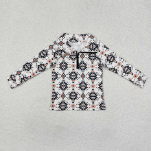 Load image into Gallery viewer, Baby Boys Western Aztec Zip Quater Pullovers Tops