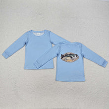 Load image into Gallery viewer, Baby Boys Blue Fishing Long Sleeve Tee Shirts Tops