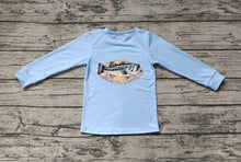 Load image into Gallery viewer, Baby Boys Blue Fishing Long Sleeve Tee Shirts Tops