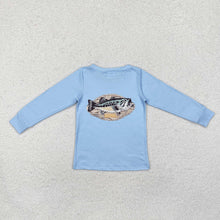 Load image into Gallery viewer, Baby Boys Blue Fishing Long Sleeve Tee Shirts Tops