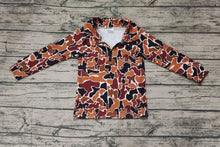 Load image into Gallery viewer, Baby Boys Brown Camo Long Sleeve Zip Pullovers Tops