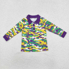Load image into Gallery viewer, Baby Boys Mardi Gras Purple Camo Long Sleeve Tee Shirts Tops