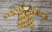 Load image into Gallery viewer, Baby Boys Dark Khaki Camo Zip Pocket Pullovers Tops