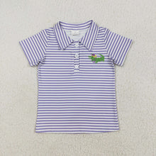 Load image into Gallery viewer, Baby Boys Mardi Gras Stripes Crocodile Short Sleeve Tee Pullovers Tops