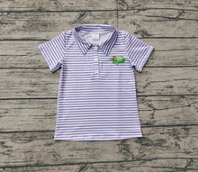 Load image into Gallery viewer, Baby Boys Mardi Gras Stripes Crocodile Short Sleeve Tee Pullovers Tops