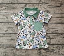 Load image into Gallery viewer, Baby Boys Green Dinosaurs Pocket Buttons Shirts
