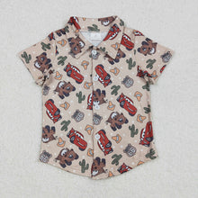 Load image into Gallery viewer, Baby Boys Western Cars Cactus Buttons Tee Shirts Tops