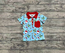 Load image into Gallery viewer, Baby Boys Fishing Float Buttons Pocket Short Sleeve Tee Shirts Tops