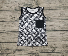 Load image into Gallery viewer, Baby Boys Black Smile Pocket Sleeveless Shirt Tops