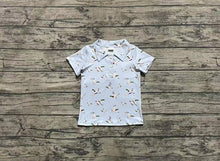 Load image into Gallery viewer, Baby Boys Blue Short Sleeves Button Ducks Polo Shirts Tops