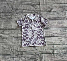 Load image into Gallery viewer, Baby Boys Short Sleeves Button Gray Camo Polo Shirts Tops